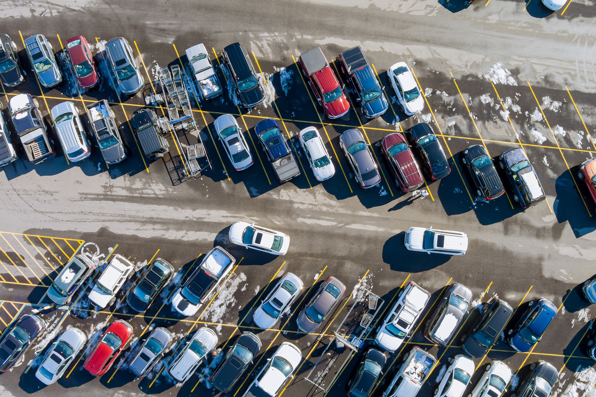 Aerial View of Parking Lot